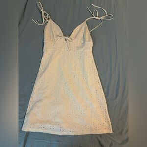 Divided White Halter Dress